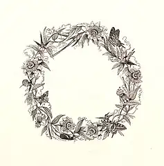 Décor floral (passiflores) prêt à être rempli, peut-être par un mot doux, une dédicace... ou une photographie