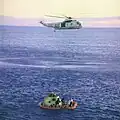 ILLUSTRATION 5 : Récupération des membres de la mission Apollo 10 dans l'océan.