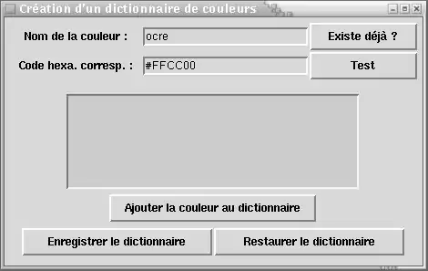 capture d'écran de l'application