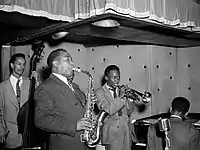 Charlie Parker, Tommy Potter, Miles Davis, Duke Jordan, Max Roach, août 1947