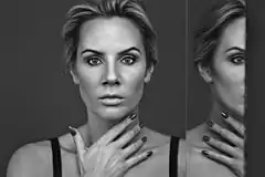 Un portrait avec une seconde image dans un miroir. Une idée à creuser !