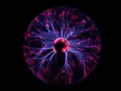 Décharge électrique dans une lampe à plasma