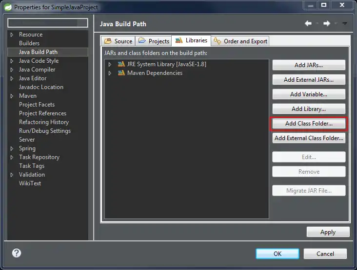 Ajout d'un classpath