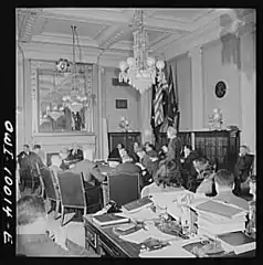 Students listening in on a hearing of the Naval Affairs Committee