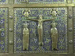 Panneau de la châsse de saint Calmin (fin XIIe siècle, Abbaye de Mozac).