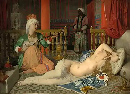 L'Odalisque à l'esclave (1842), huile sur toile, 72 × 100 cm, Cambridge, Fogg Art Museum.