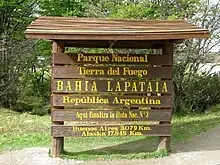 Fin de la route nationale 3 en Terre de Feu à Ushuaïa