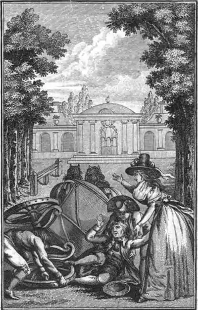 Cécile le fit mettre dans sa voiture et fit le reste du chemin à pied. page 137. volume 5